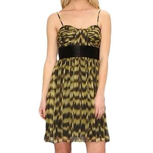 NWT Calvin Klein Empire Waist 100% Silk Pleated Dress